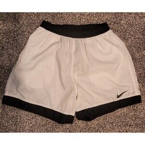 90’s Nike Basketball Shorts Sz M White Black Vintage Athletic